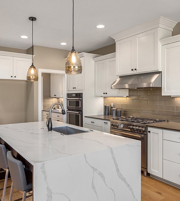 A completed kitchen remodel