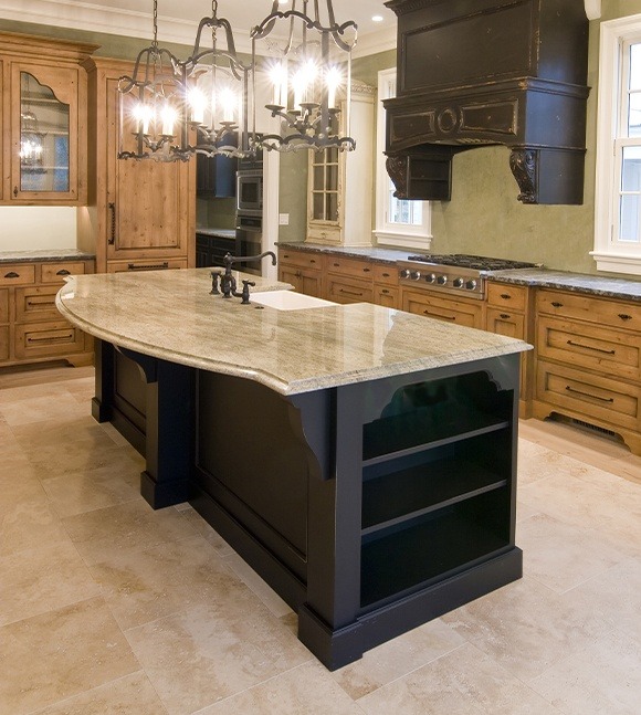 Custom kitchen tile floor