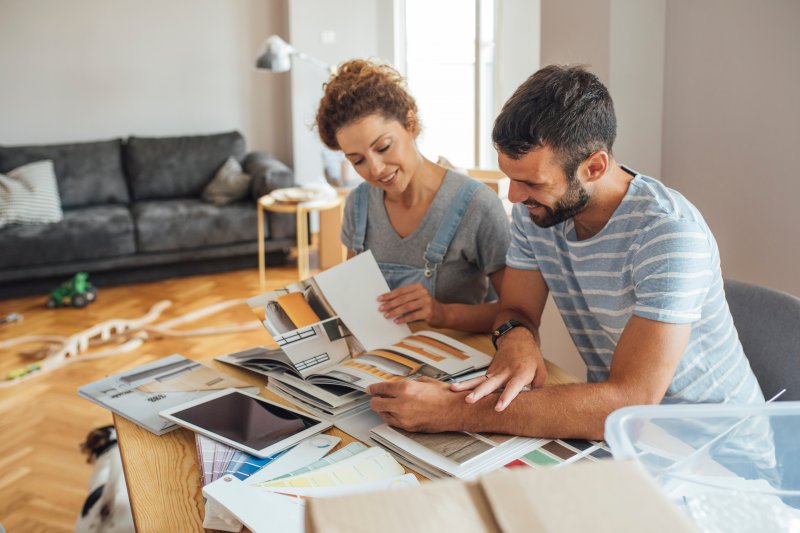 couple discussing home renovations 